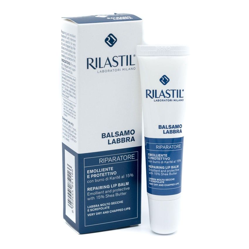 Rilastil Xerolact Balsamo Riparatore per Labbra, 15 ml