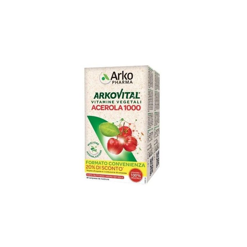 Arkopharma Acerola 1000 - Pacco Famiglia con 60 Compresse