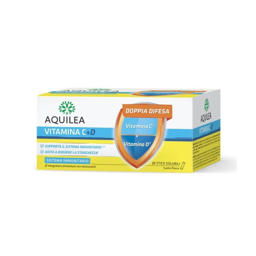 Aquilea Bustine Stick con Vitamina C e D - Pacco da 28