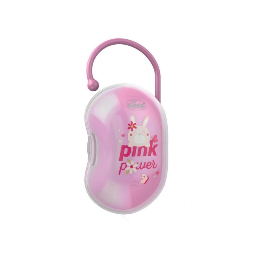 Porta Succhietto Chicco Rosa per Bimba - Capacità per Due Ciucci