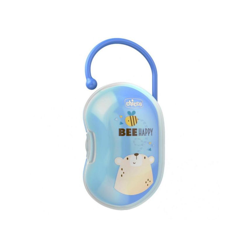 Chicco Porta Succhietto Azzurro per Bimbo, Capacità per Due Ciucci