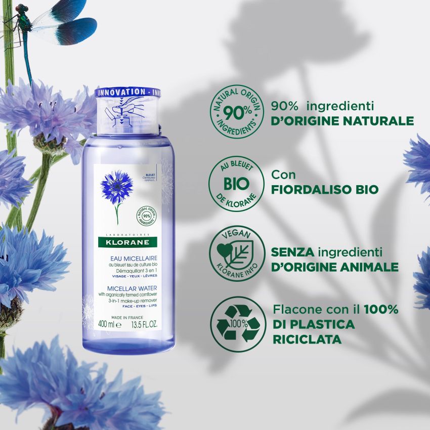 Klorane Bio Acqua Micellare con Estratto di Fiordaliso - 400ml