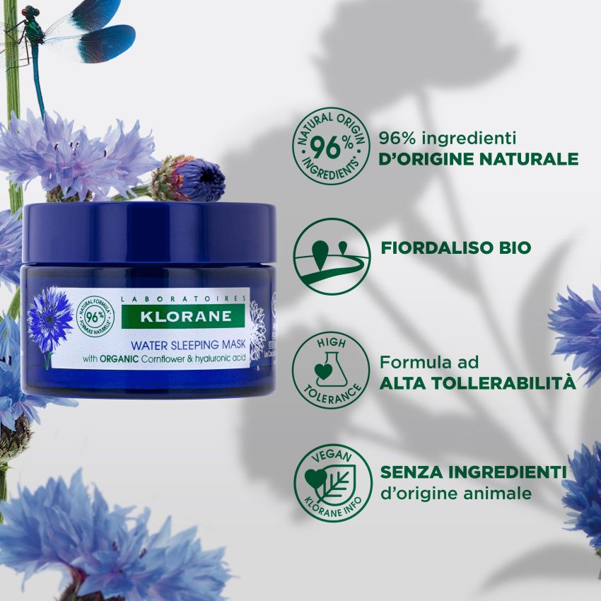 Klorane Crema Idratante Notturna al Fiordaliso Bio - 50ml