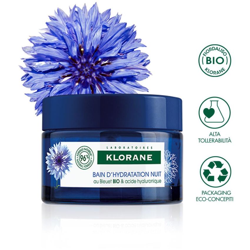 Klorane Crema Idratante Notturna al Fiordaliso Bio - 50ml
