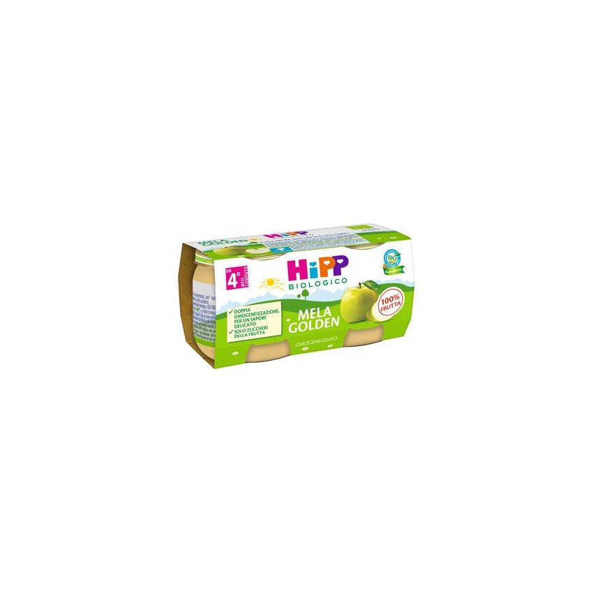 Hipp Omogeneizzato di Mela Golden per Bambini 4 Mesi+, 2x80g