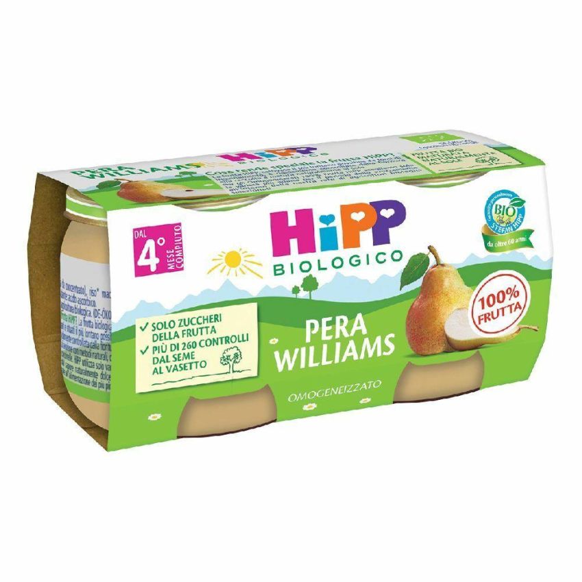 Hipp Pera Williams Omogeneizzato, Pack di 2, 160g
