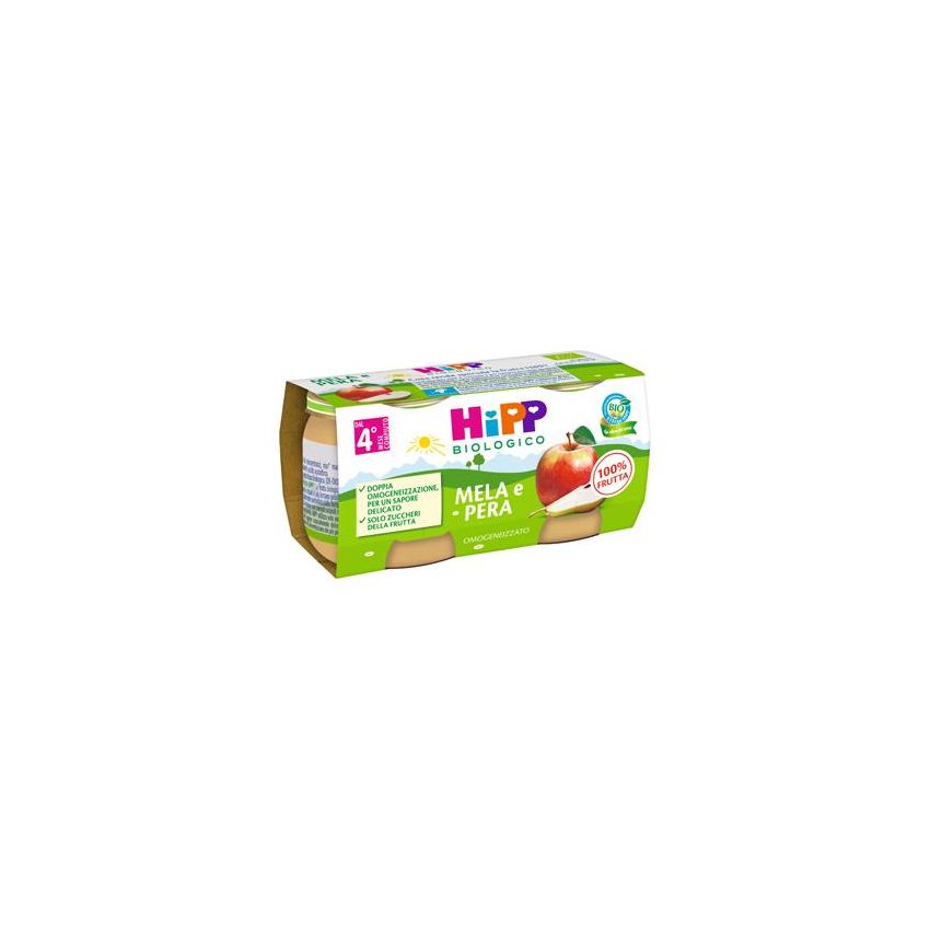 Hipp Omogeneizzato di Mela e Pera per Bambini da 4 Mesi, 2x80g