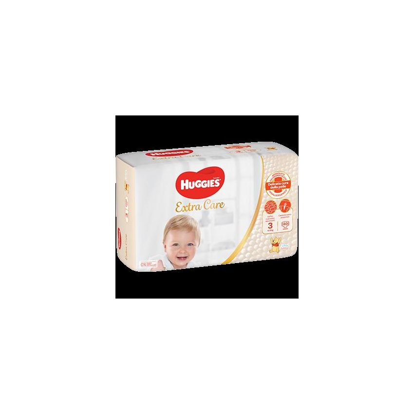 Huggies Extra Care Pannolini per Neonati Taglia 3, 4-9Kg, Pacchetto da 40 Pezzi