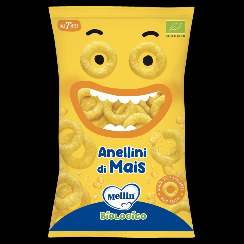 Biscotti Biologici Mellin Snack Anellini di Mais, 15g
