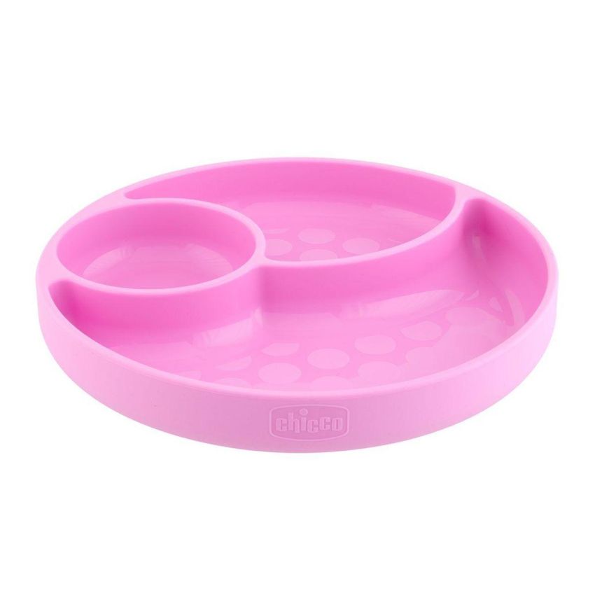 Chicco Piatto in Silicone Rosa con Ventosa, 1 Pezzo