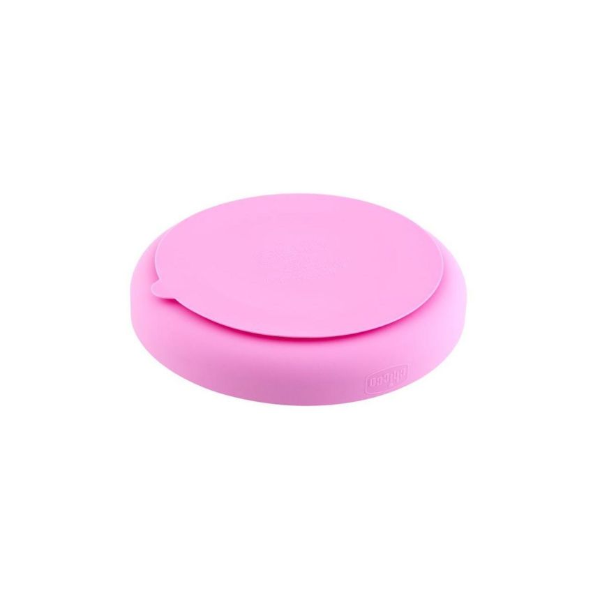 Chicco Piatto in Silicone Rosa con Ventosa, 1 Pezzo