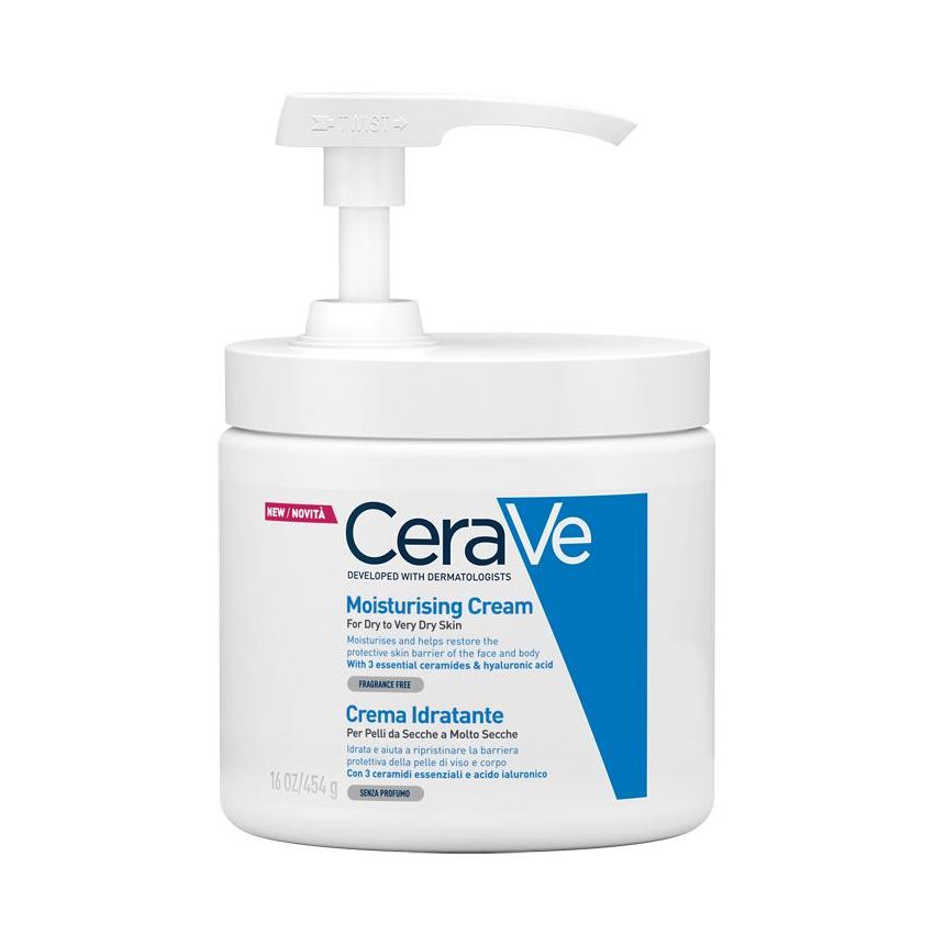 CeraVe Crema Idratante per Pelle Molto Secca, 454 g