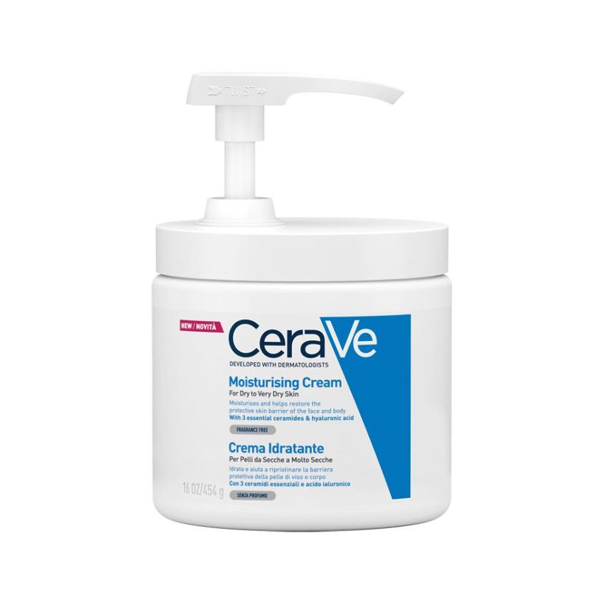 CeraVe Crema Idratante per Pelle Molto Secca, 454 g