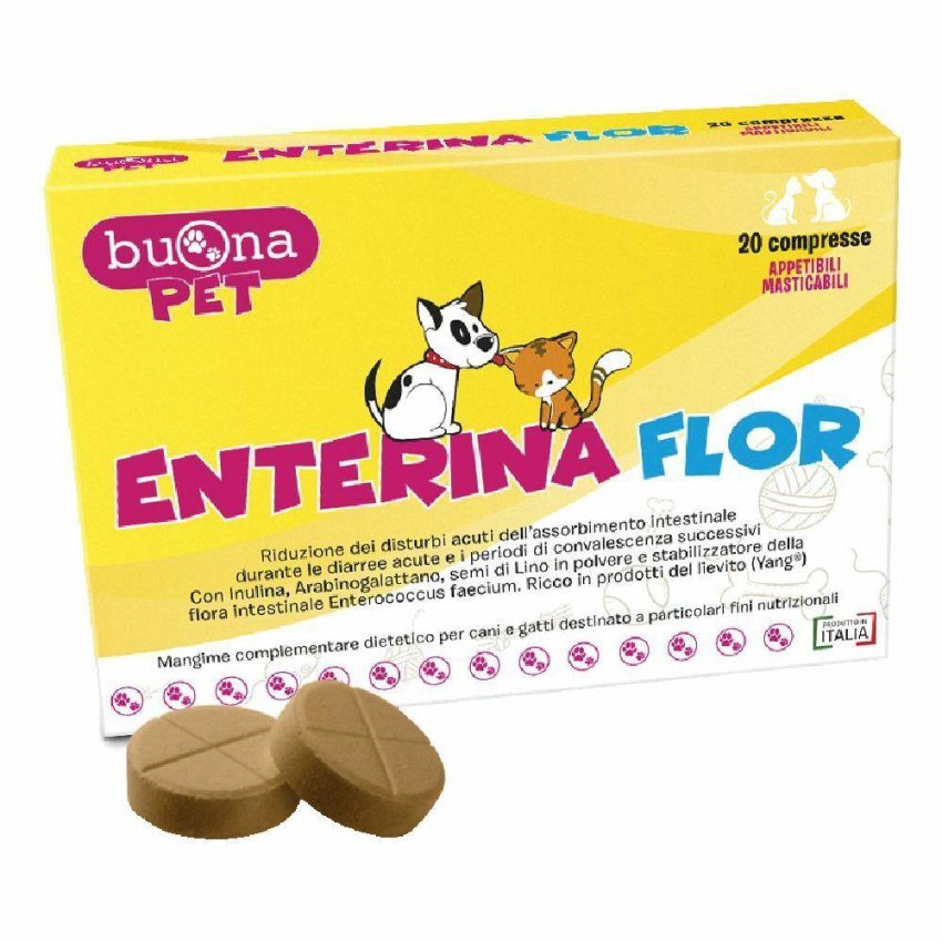 Enterina Flor - Integrazione Alimentare per Cani e Gatti, 20 Compresse