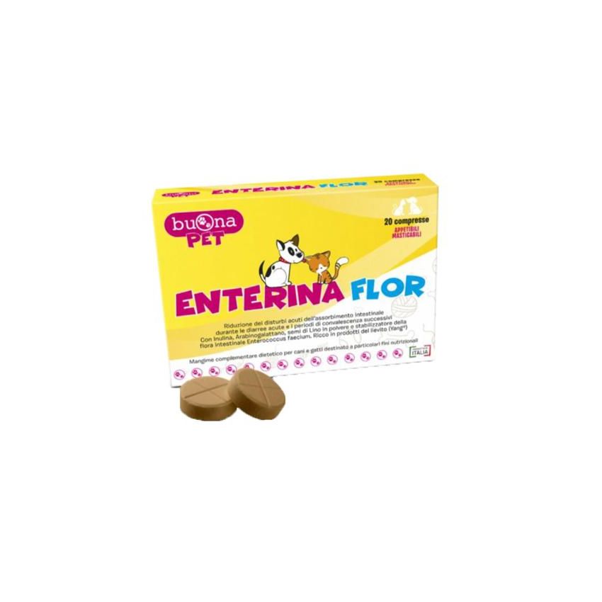 Enterina Flor - Integrazione Alimentare per Cani e Gatti, 20 Compresse