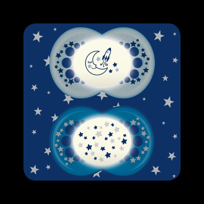 Succhietto Notturno in Silicone Mam Original per Maschio - 2 Pezzi da 16 Mesi+