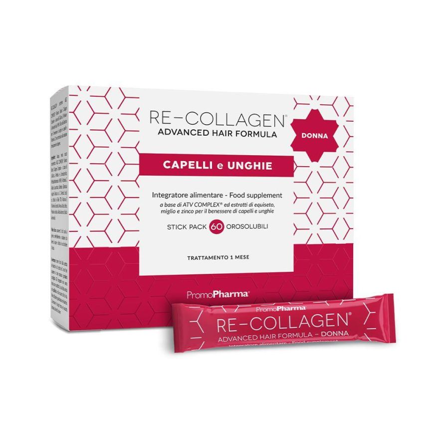 Formula Avanzata Re-Collagen per Capelli e Unghie Donna - 60 Stick