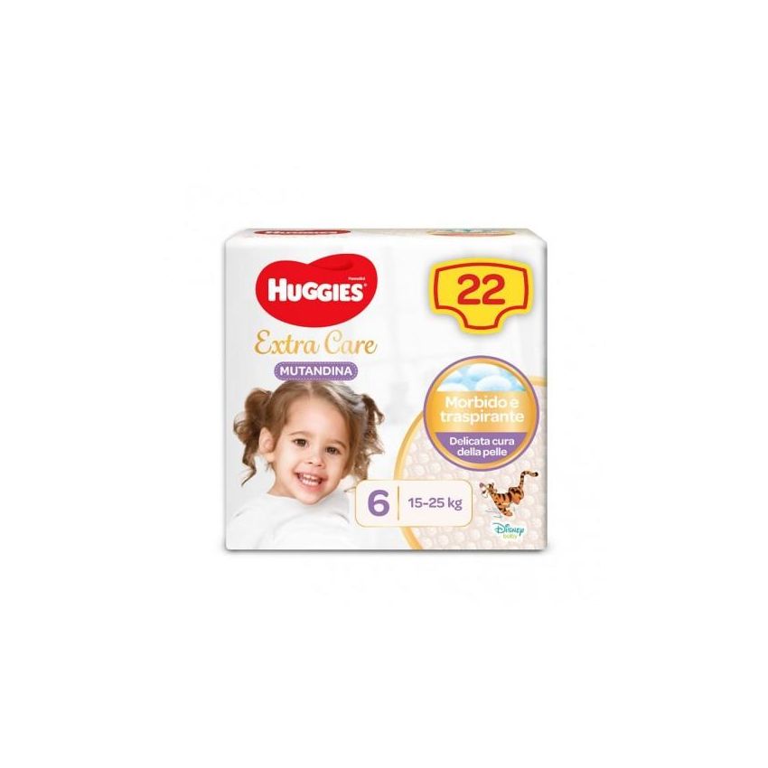 Huggies Extra Care - Mutandine Pannolino Taglia 6, 22 Pezzi