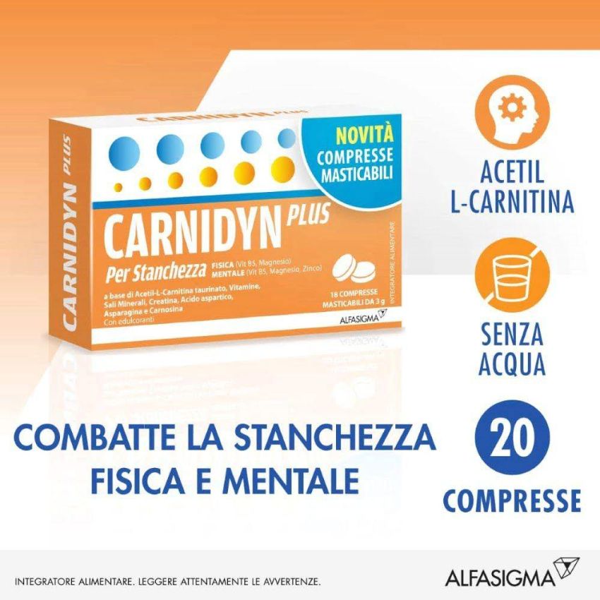 Carnidyn Plus: 18 Compresse Masticabili per il Benessere Fisico