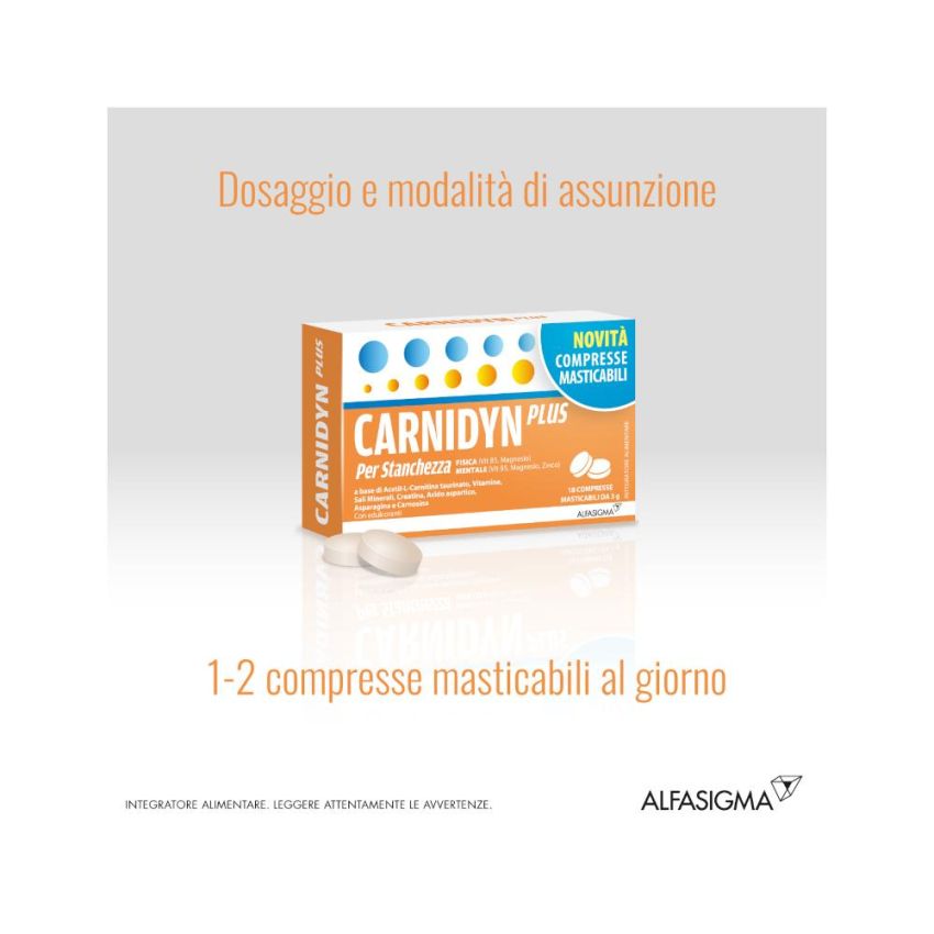 Carnidyn Plus: 18 Compresse Masticabili per il Benessere Fisico