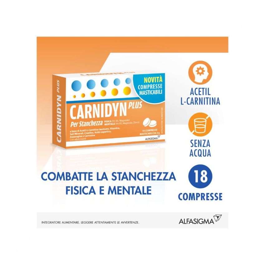 Carnidyn Plus: 18 Compresse Masticabili per il Benessere Fisico