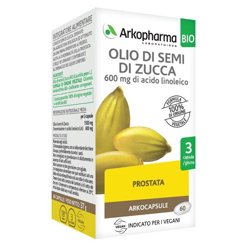 Arkopharma Olio Puro di Semi di Zucca - 60 Capsule