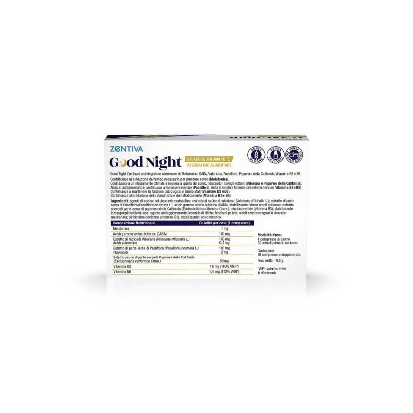 Zenitiva Good Night - Compresse per il Sonno Ristoratore, 30 Pezzi