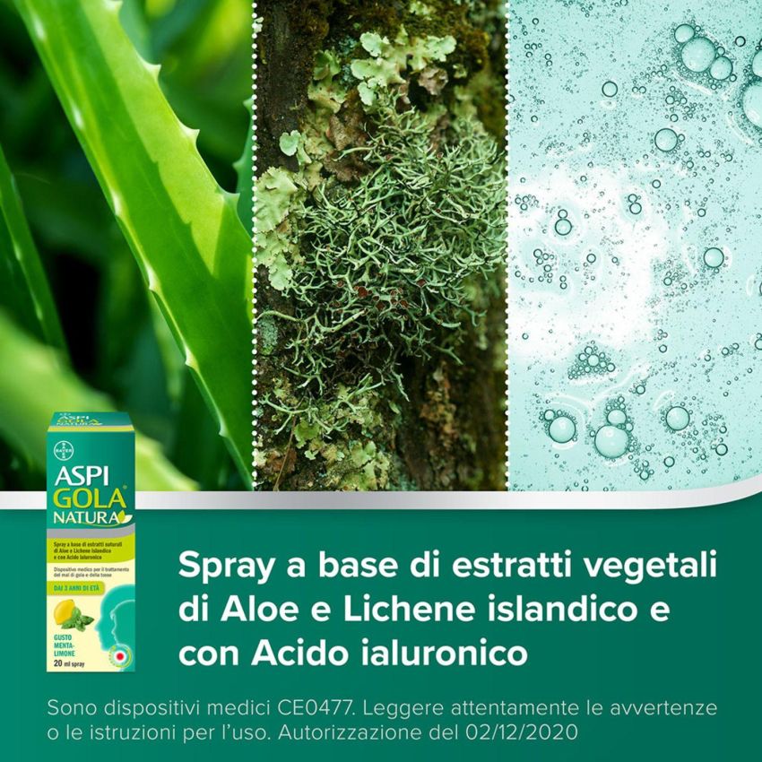AspiGola Natura Spray 20ml - Tos e Dolore di Garganta