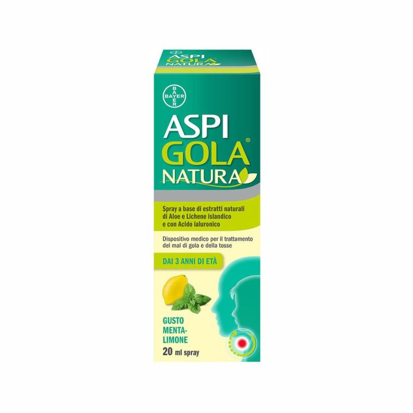 AspiGola Natura Spray 20ml - Tos e Dolore di Garganta