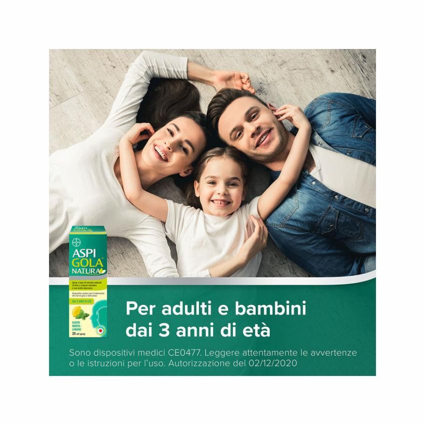 AspiGola Natura Spray 20ml - Tos e Dolore di Garganta