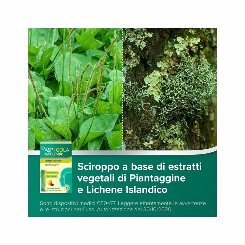 AspiGola Natura - Sciroppo Limone Amarena 16 Bustine da 10ml