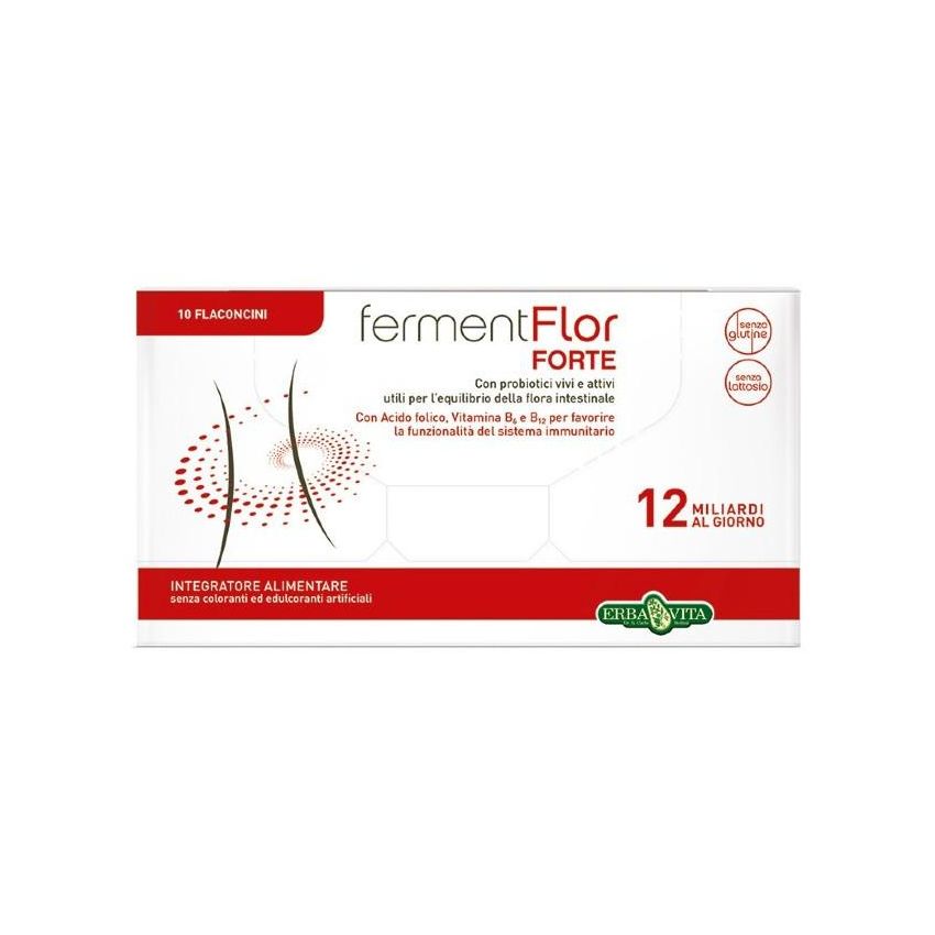 Erba Vita Fermentflor Forte - Integratore Digestivo in Flaconcini da 10 Pezzi