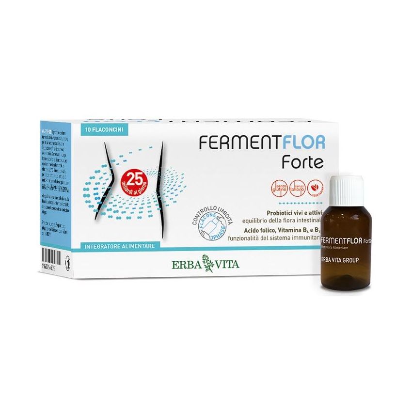 Erba Vita Fermentflor Forte - Integratore Digestivo in Flaconcini da 10 Pezzi