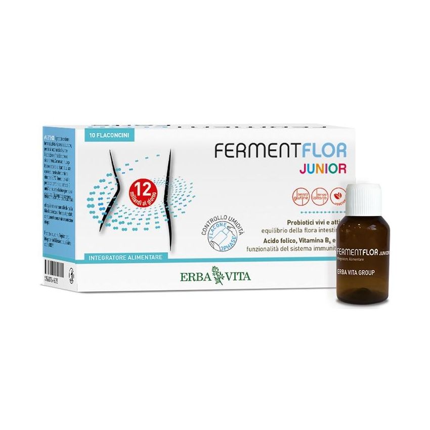 Fermentflor Junior - Probiotico per Bambini, 10 Flaconcini