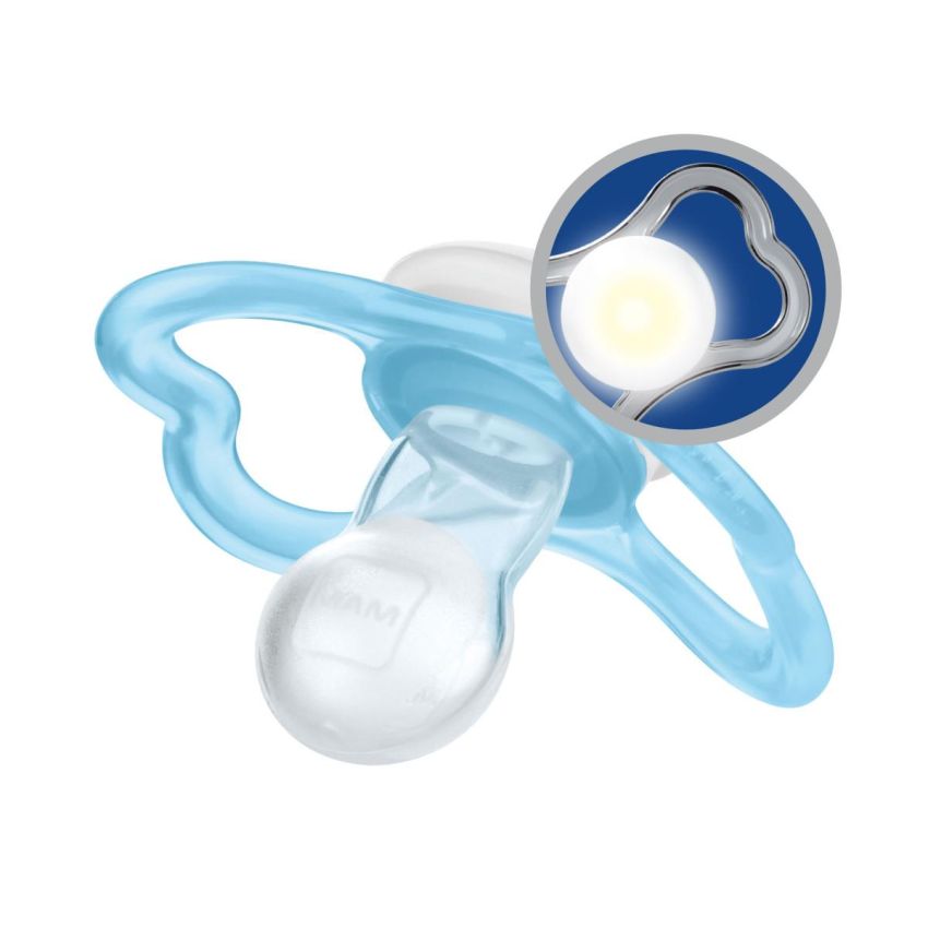 Mam Air Night - Set di 2 Succhietti Notturni in Silicone per Ragazze, 16 Mesi+