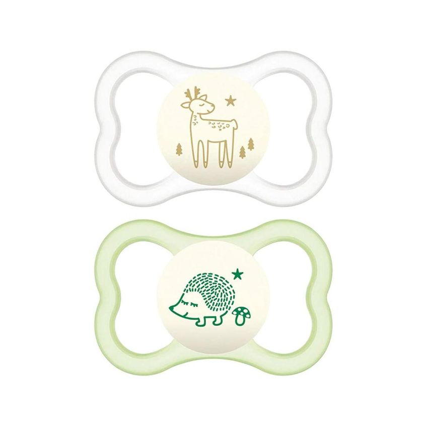 Mam Air Night Succhietto in Silicone per Bambini da 16 Mesi+ - Pacco da 2 Pezzi