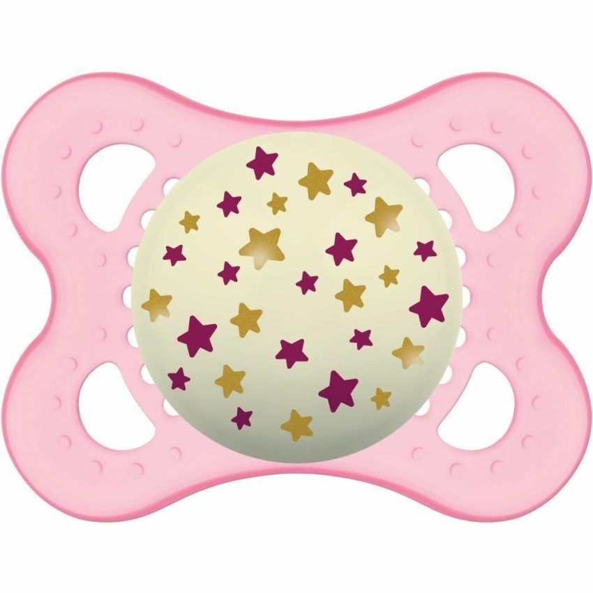 Succhietto Notturno Mam Original in Silicone per Femmina 2-6 Mesi, Confezione da 2 Pezzi