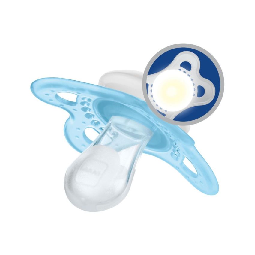 Succhietto Notturno Mam Original in Silicone per Femmina 2-6 Mesi, Confezione da 2 Pezzi