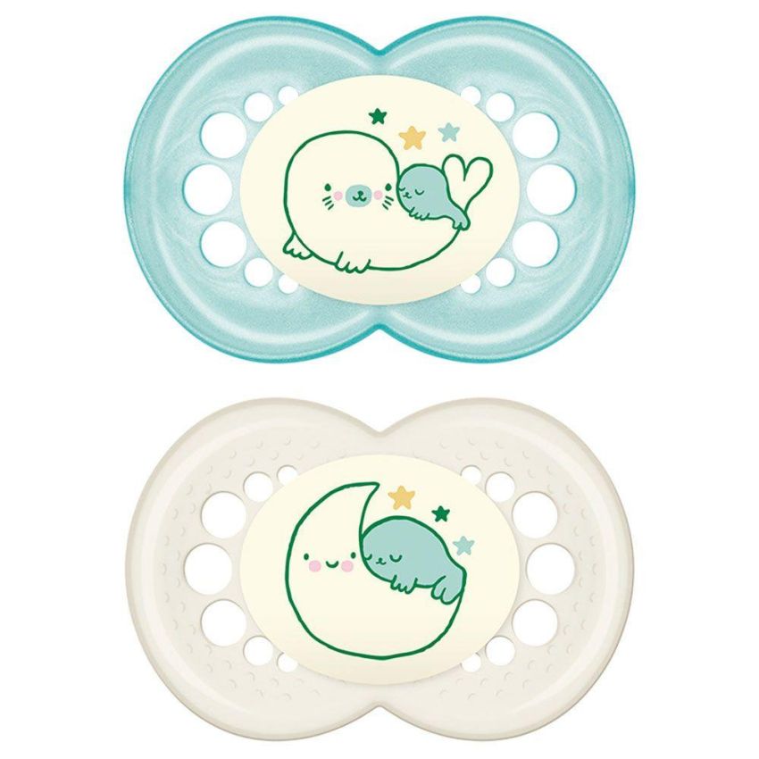Set Notturno Mam: Succhietto in Silicone per Bambini 6 Mesi+
