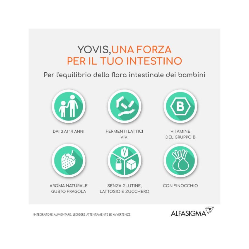 Yovis Bambini - Integratore Probiotico alla Fragola 10ml - Confezione da 10 Pezzi