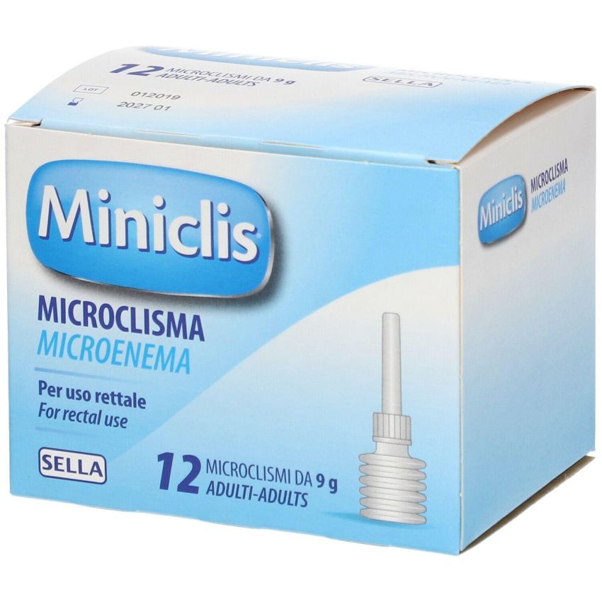 Miniclis 9g Microclismi per Adulti, Confezione da 12 Pezzi