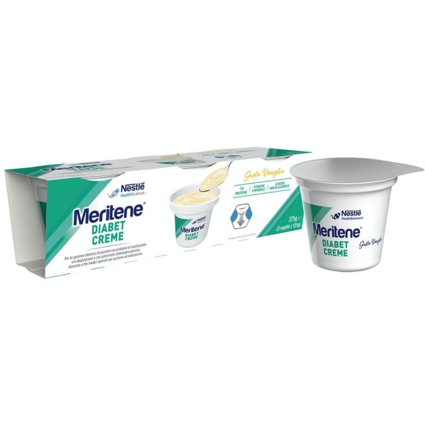 Meritene Vaniglia Dessert per Diabetici - Confezione da 3x125g