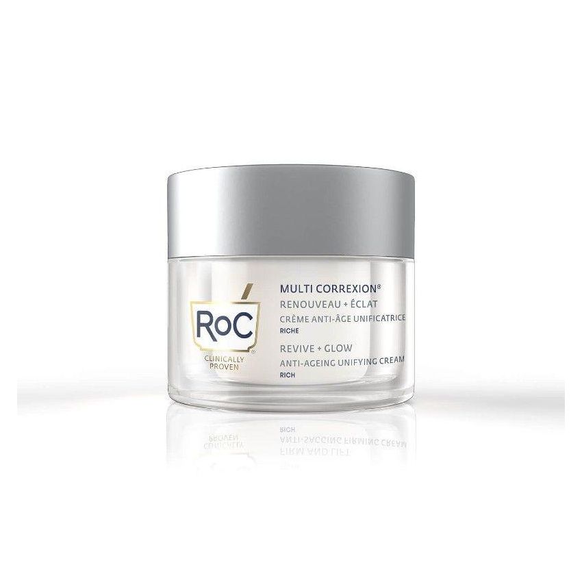 Crema Viso Uniformante Roc Multi Correxion Revive+Glow 50ml per Rivitalizzare la Pelle