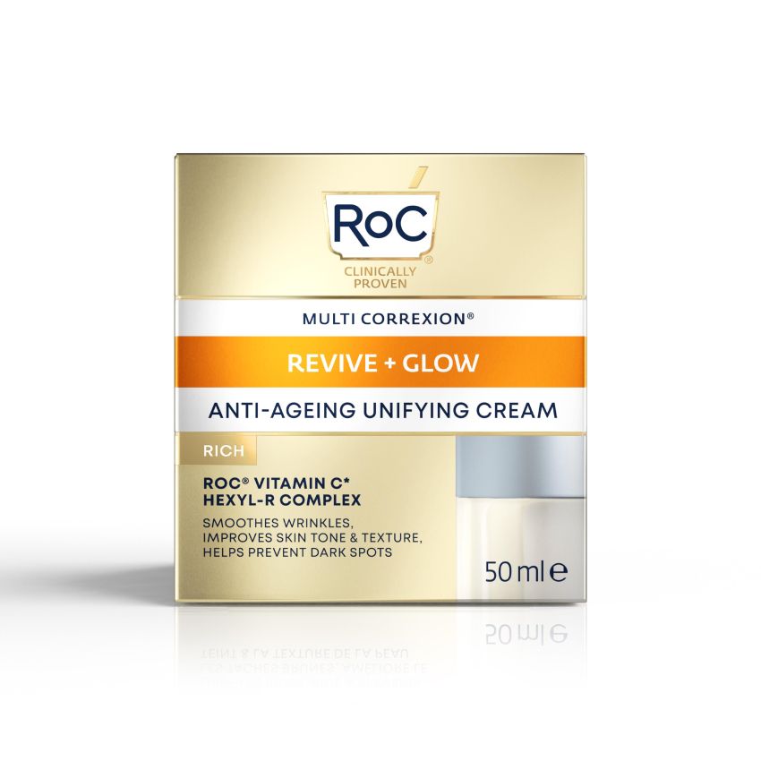 Crema Viso Uniformante Roc Multi Correxion Revive+Glow 50ml per Rivitalizzare la Pelle