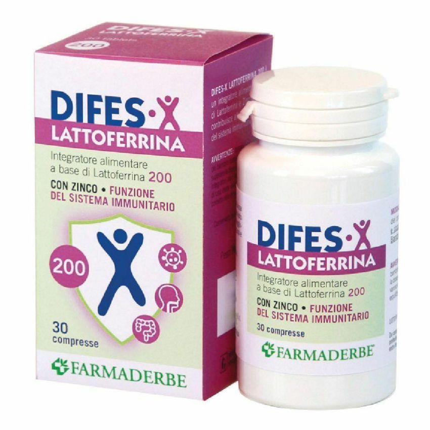Difes-X Lattoferrina 200 - Integratore con 30 Compresse