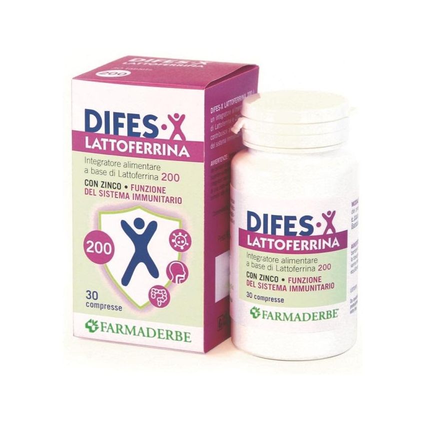 Difes-X Lattoferrina 200 - Integratore con 30 Compresse