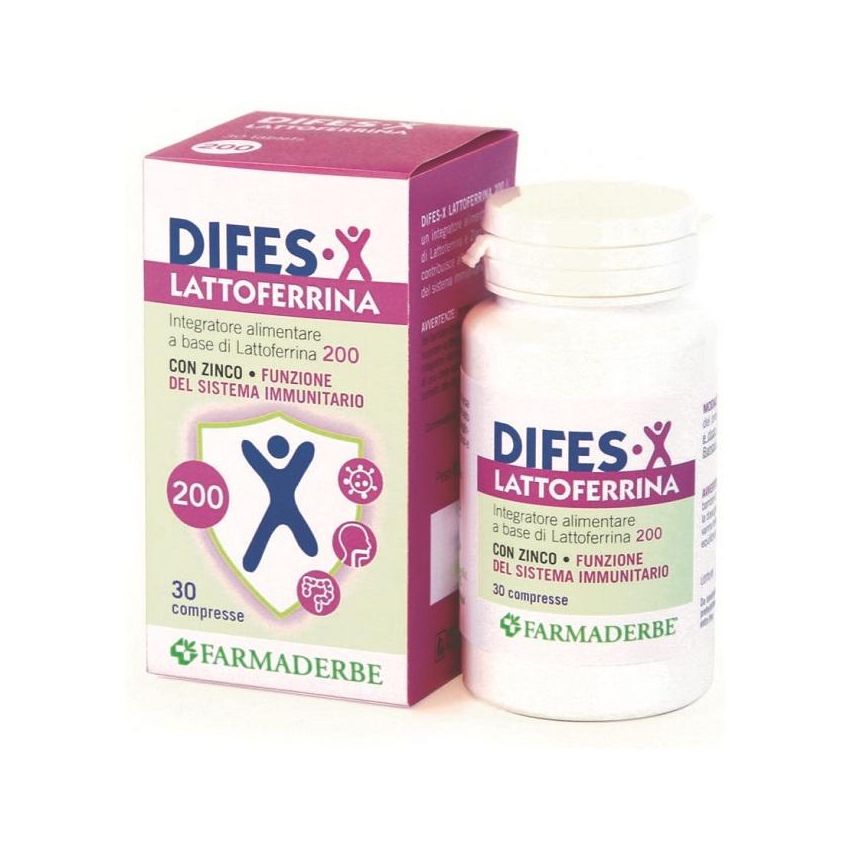 Difes-X Lattoferrina 200 - Integratore con 30 Compresse