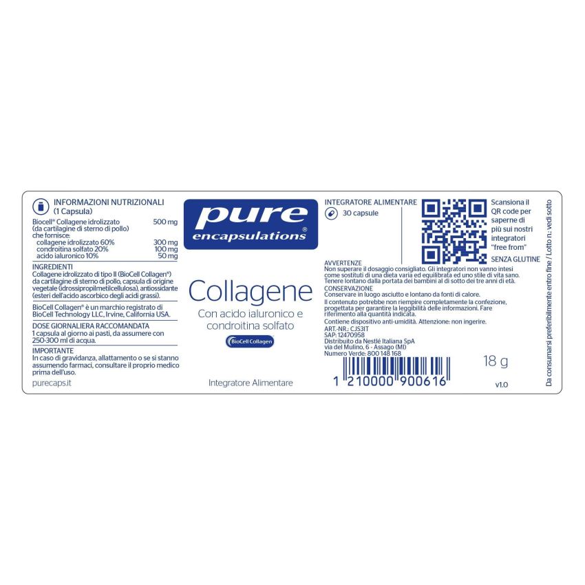 Pure Encapsulations - Collagene Puro in Capsule, 30 Pezzi