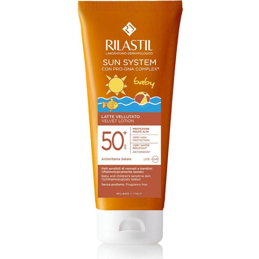 Rilastil Sun System SPF50 - Latte Solare Vellutato per Bambini, 200ml