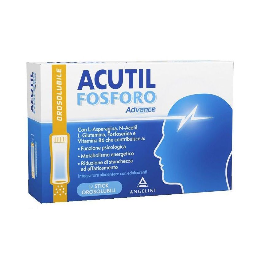 Acutil Fosforo Advance - 12 Stick Orosolubili per Supporto Cognitivo